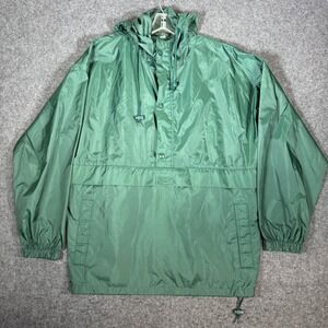 Vintage J.Crew Oarsman Green Nylon Anorak Pullover Windbreaker 90s Hooded Jacket